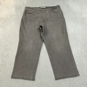 Levis Jeans Womens 20W Gray‎ Denim Ribcage Straight Ankle Button Fly Cotton